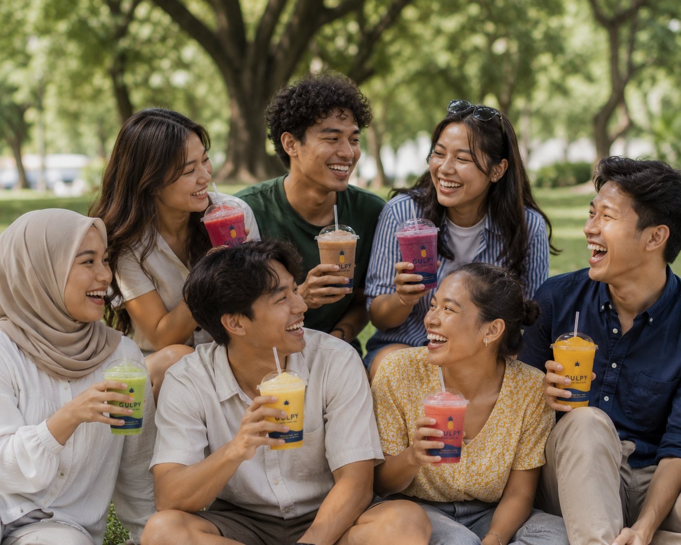 Gulpy customers enjoying drinks together